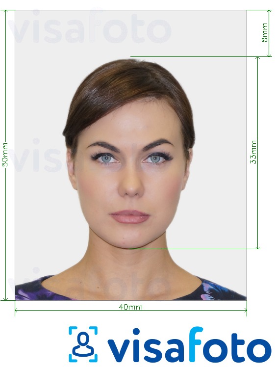 Příklad fotografie Gruzínské e-vízum 472x591 pixelů (4x5 cm) s přesnou specifikací velikosti