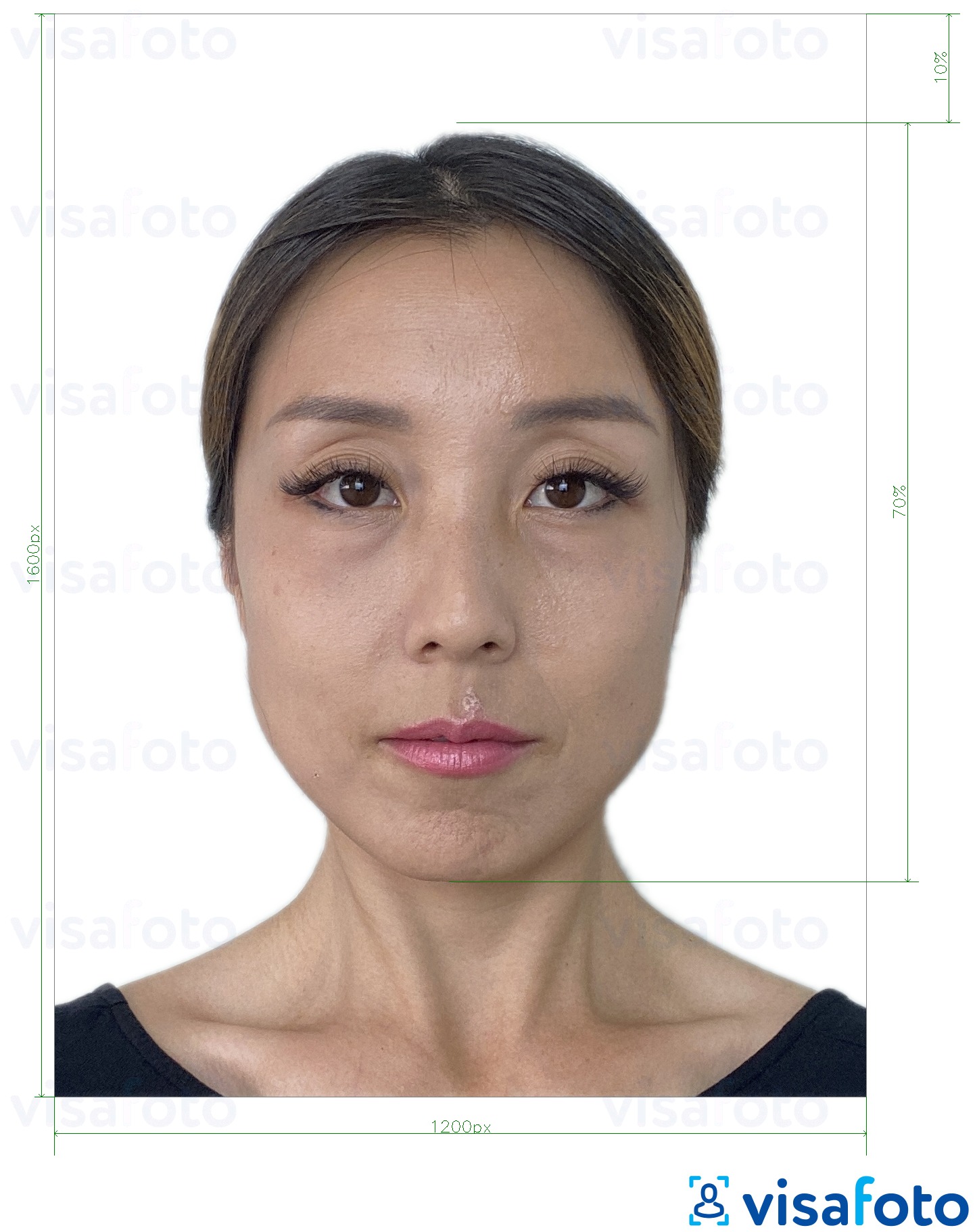 Příklad fotografie Hongkong online e-vízum 1200x1600 pixelů s přesnou specifikací velikosti