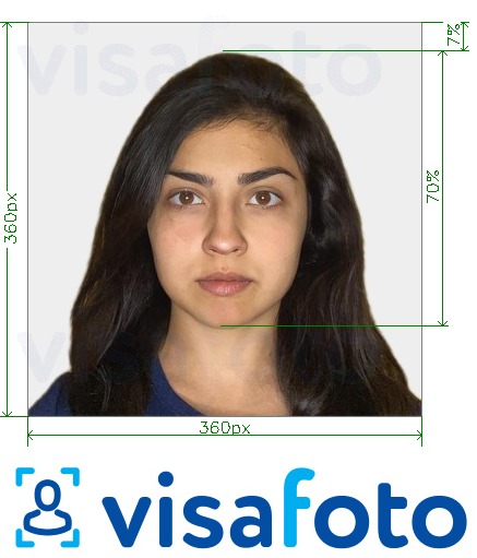 Příklad fotografie Indický pas OCI 360x360 – 900x900 pixelů s přesnou specifikací velikosti