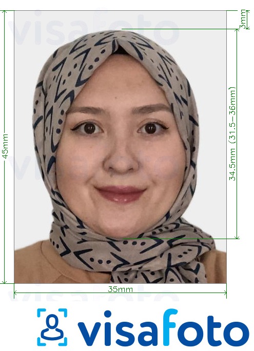 Příklad fotografie Kazachstán pas online 413x531 pixelů s přesnou specifikací velikosti