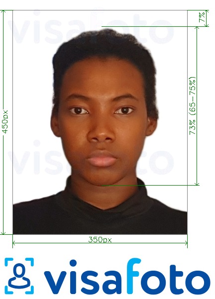 Příklad fotografie Nigérie online vízum 200–450 pixelů s přesnou specifikací velikosti