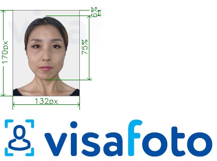 Příklad fotografie Thajsko vízum 132x170 pixelů s přesnou specifikací velikosti